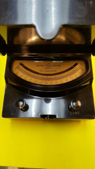 Vintage Gauge Steam Punk General Electric Dc Amperes Amps Bakelite