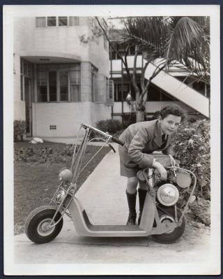 Freddie Bartholomew Child Actor W.  Motor Bike Ca.  1937 Vintage Orig Photo Candid