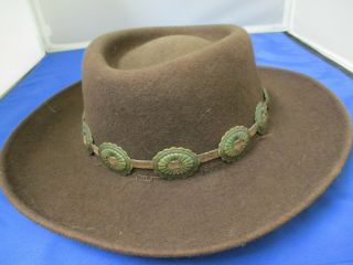 Mens Vintage Brown Fiesta Western Style Cowboy Hat Size Xl (7 7/8)