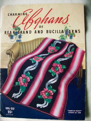 Charming Afghans Of Bear Brand And Bucilla Yarns Vol 312 Vtg 1939 Pattern Book