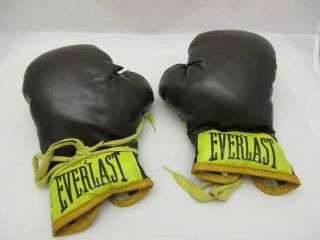 Vintage Everlast Brown Boxing Gloves Model 2920 Made In Usa