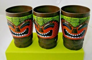 Set Of 3 Vintage Bob Chinn’s World Famous Mai Tai Drinking Cups Tiki Bar Mugs
