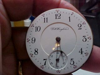 Vintage 16 Size South Bend Pocket Watch Movement 17j Good Staff,  Good Dial