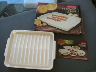 Vintage 1983 Rubbermaid Bacon And Roasting Pan 5166 Box Recipes Microwave