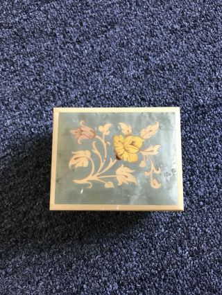Vintage Romance Wooden Flower Music Box - Made In Italy.