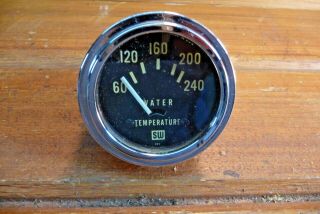 Vintage Sw Stewart Warner Water Temp Gauge 12 Volt Temperature