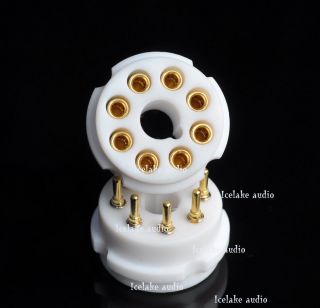 4x 8 Pin Machine Made Teflon Tube Socket Kt88 6sn7 Kt66 El34 Gold Plated