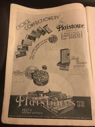 Plaistowes Confectionery Perth Sweets 1930s Vintage Australian Print Ad