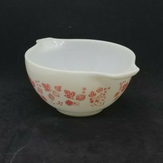 Vintage Pyrex White Pink Gooseberry Mixing Nesting Bowl 441 2