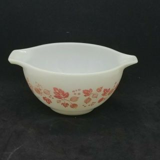 Vintage Pyrex White Pink Gooseberry Mixing Nesting Bowl 441 3
