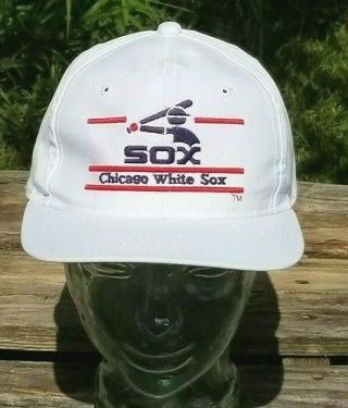 Chicago White Sox Vintage 90s The Game Mlb Split Bar Snapback Hat Cap Adult Osfa