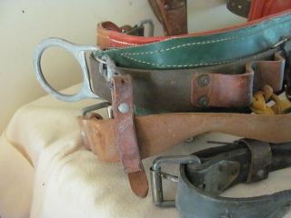 Vintage Leather Linesman Tool Belt with Accessories 2