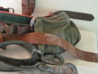 Vintage Leather Linesman Tool Belt with Accessories 4