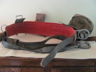 Vintage Leather Linesman Tool Belt with Accessories 8