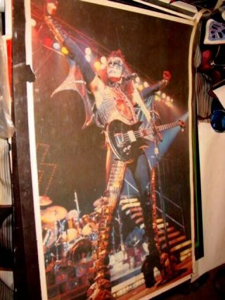 Kiss Vintage 1977 78 Gene Simmons Live Love Gun Tour Poster,  Decent