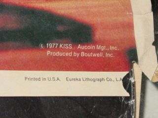 KISS VINTAGE 1977 78 GENE SIMMONS LIVE LOVE GUN TOUR POSTER,  DECENT 5