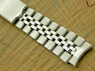 Vintage Stainless Steel Watch Band 16mm Curved Lug Mens Deployment Pre - Owned