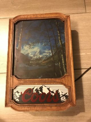 Vintage Coors Lighted Waterfall Beer Bar Sign Florescent Light Man Cave 4lbs