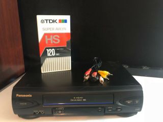 Panasonic Omnivision Vcr Vhs Player Recorder Pv - V4022 And Tape