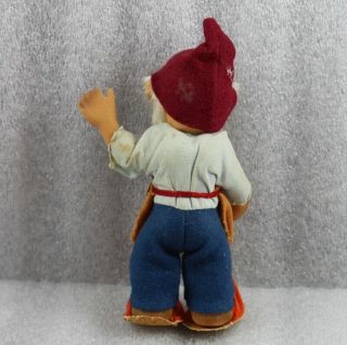 Vintage STEIFF Lucki Gucki Pucki Dwarf Gnome Vinyl Mohair Doll Felt Clothe Set/3 6