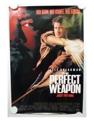 Vintage 1991 The Perfect Weapon Two Sided Movie Theater Poster