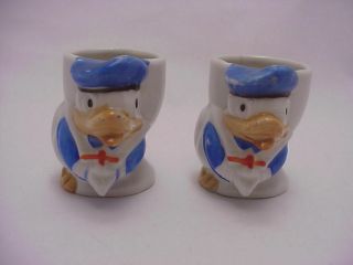 Vintage Walt Disney Donald Duck Egg Cups Japan W D Productions Mark