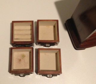 Vintage 80s/90s Wood Upright Armoire 4 drawer Organizer Jewelry Box 4