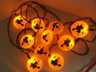 Vintage Halloween Moon Lights Witches And Bats String Lights Work