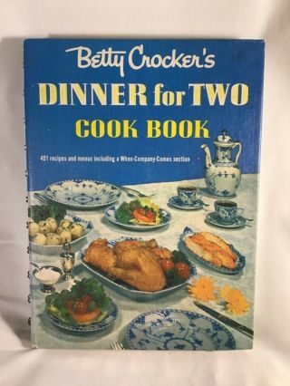 Betty Crocker Vintage Mcm Dinner For Two Cook Book 1958 Hardcover