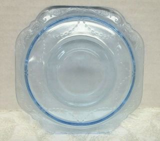 Vtg Federal Blue Depression Glass Saucer Plates Set of 4 Madrid Madonna Sapphire 3