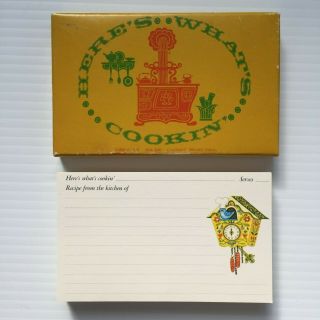 Box Of 59 Vtg Recipe Cards Cuckoo Clock Current Here 