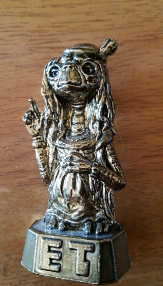 Vintage Et E.  T.  Extra Terrestrial Metal Figurine Figure Statue 3 "