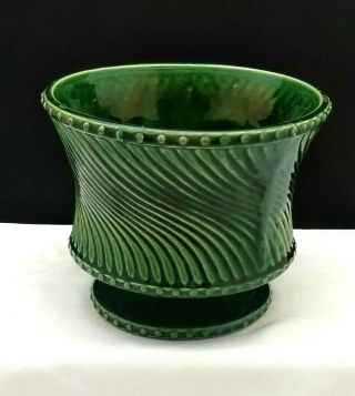 Vintage Mccoy Large Green Swirl Planter Pot