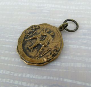 Vintage 1928 I.  P.  A.  B.  T.  boxing medal golden gloves ? Brass 1.  15 inches 3