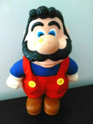 Vintage 1989 Applause Mario Bros Mario Plush Doll Toy Nintendo Vinyl 8 In