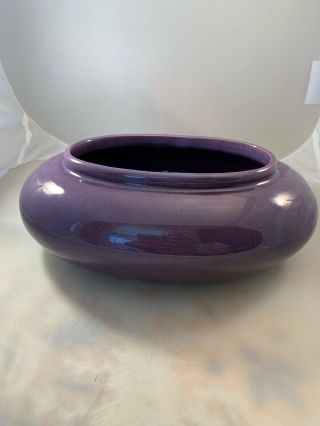 Vintage Haeger Large Purple Oblong Rounded Oval Glazed Ceramic Vase/planter 4331