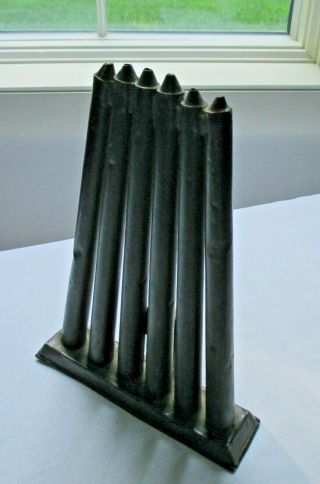2 VINTAGE METAL CANDLE MOLDS 4 & 6 HOLES 3
