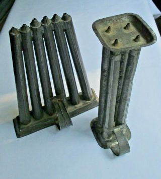 2 VINTAGE METAL CANDLE MOLDS 4 & 6 HOLES 4