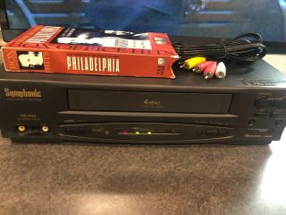 Symphonic SL240A VCR VHS Player 4 Head Hi - Fi Stereo Video Cassette Recorder 2