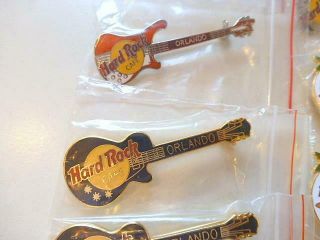 13 Vintage Hard Rock Cafe Pins Orlando FL 4th July Gator Logo Guitar Golf c1990 3