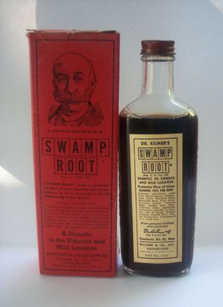 Vintage Dr.  Kilmers Swamp Root Diuretic,  Box And Full Bottle Plainview,  Ny