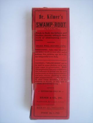 Vintage Dr.  Kilmers Swamp Root Diuretic,  Box and Full Bottle Plainview,  NY 5