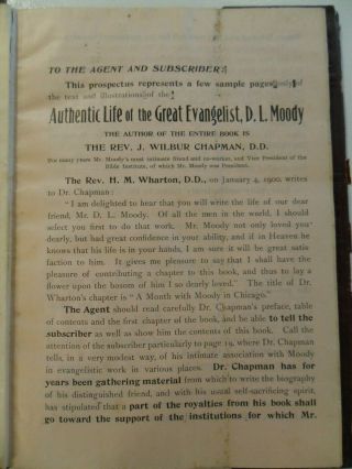 THE LIFE AND WORK OF DWIGHT L.  MOODY - J.  WILBUR CHAPMAN - 1900 - PROSPECTUS 4