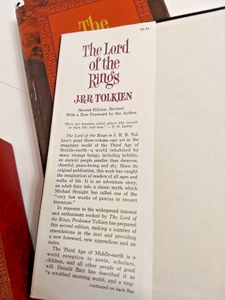 Tolkien Lord of the Rings Trilogy 1965 LOTR 2nd Edition w/Maps Boxed Set 8