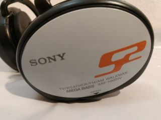 Vintage Sony Srf - Hm01v Portable Sports Digital Am/fm/tv/weather Headphone Radio