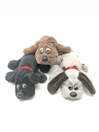 3 Vintage Tonka Pound Puppies Plush Stuffed Animals From 1980s