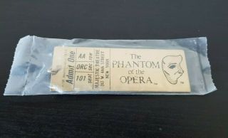 Vtg Phantom Of The Opera Majestic Theater Broadway Ticket Key Ring Brass