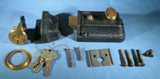Vintage Russwin Door Latch Dead Bolt Cylinder Lock W/keys Cond