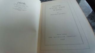 “gone With The Wind” Book By Margaret Mitchel,  1st Edition,  1936