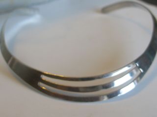Vintage Sterling Silver Mexico Taxco Neck Ring Choker 31.  5 Grams